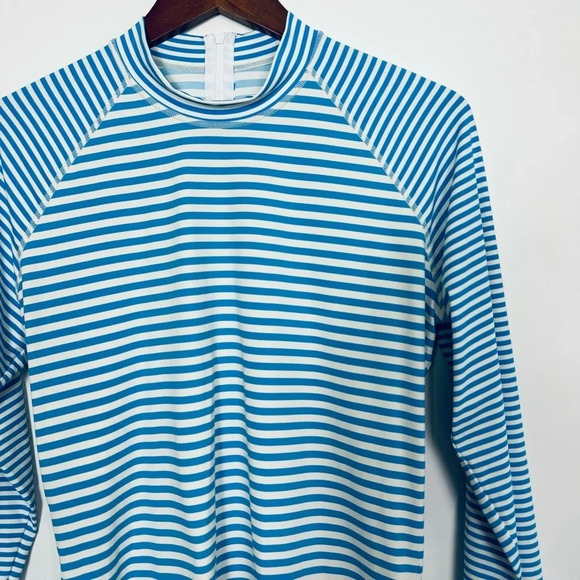 J. Crew Long-sleeve Rash Guard in Classic Stripe Blue Size XXL - Picture 5 of 8